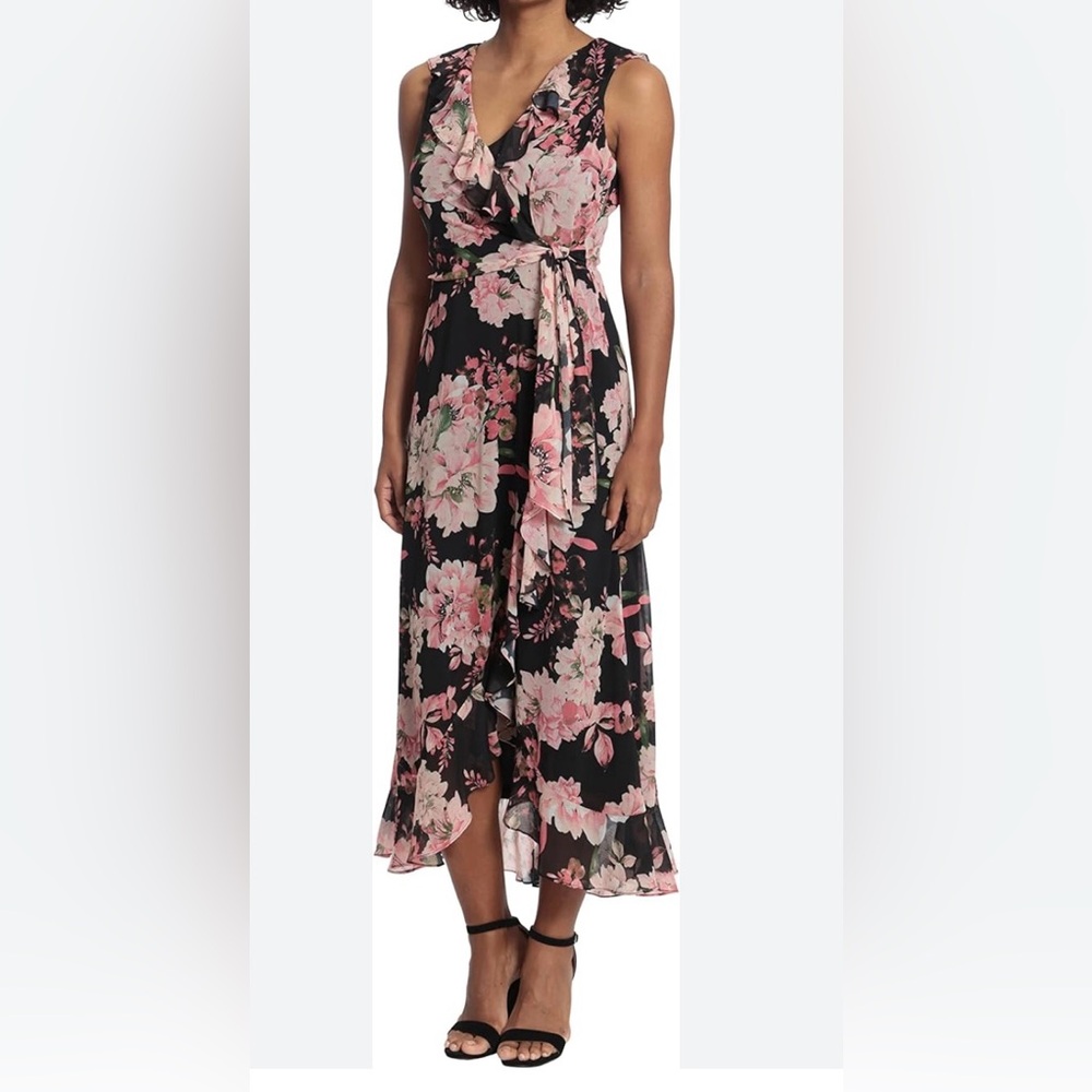 London Times Black and Pink Dress